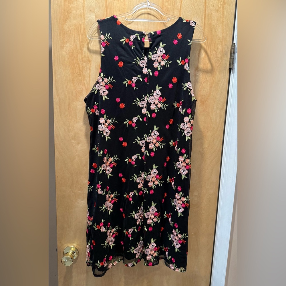 Charter Club Black Embroidered Floral Midi Mesh Dress - Picture 5 of 6